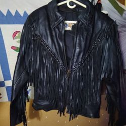 *"VINTAGE LEATHER"* WOMEN'S BIKER JACKET SMALL