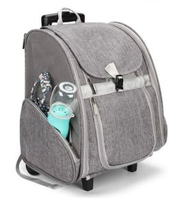 Lollimeow Pet Rolling Carrier, Dog Backpack with Wheels, Cats, Puppies Travel Bag with Wheels