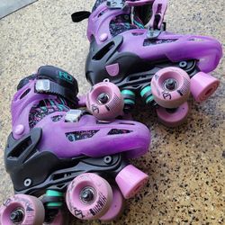 Girls Purple Roller Derby Adjustable Kids Youth Girls Purple Child 4 Wheel Roller Skates