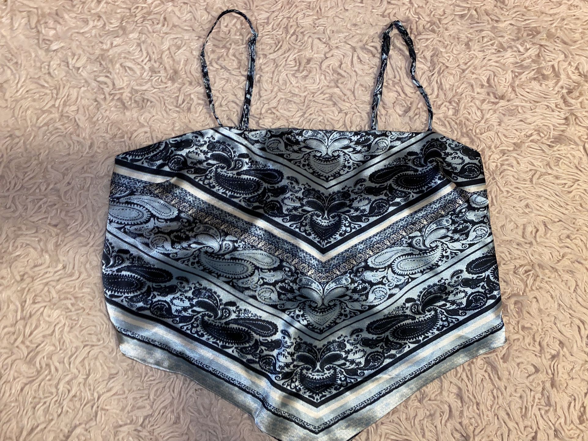 Blue Bandanna Crop Top