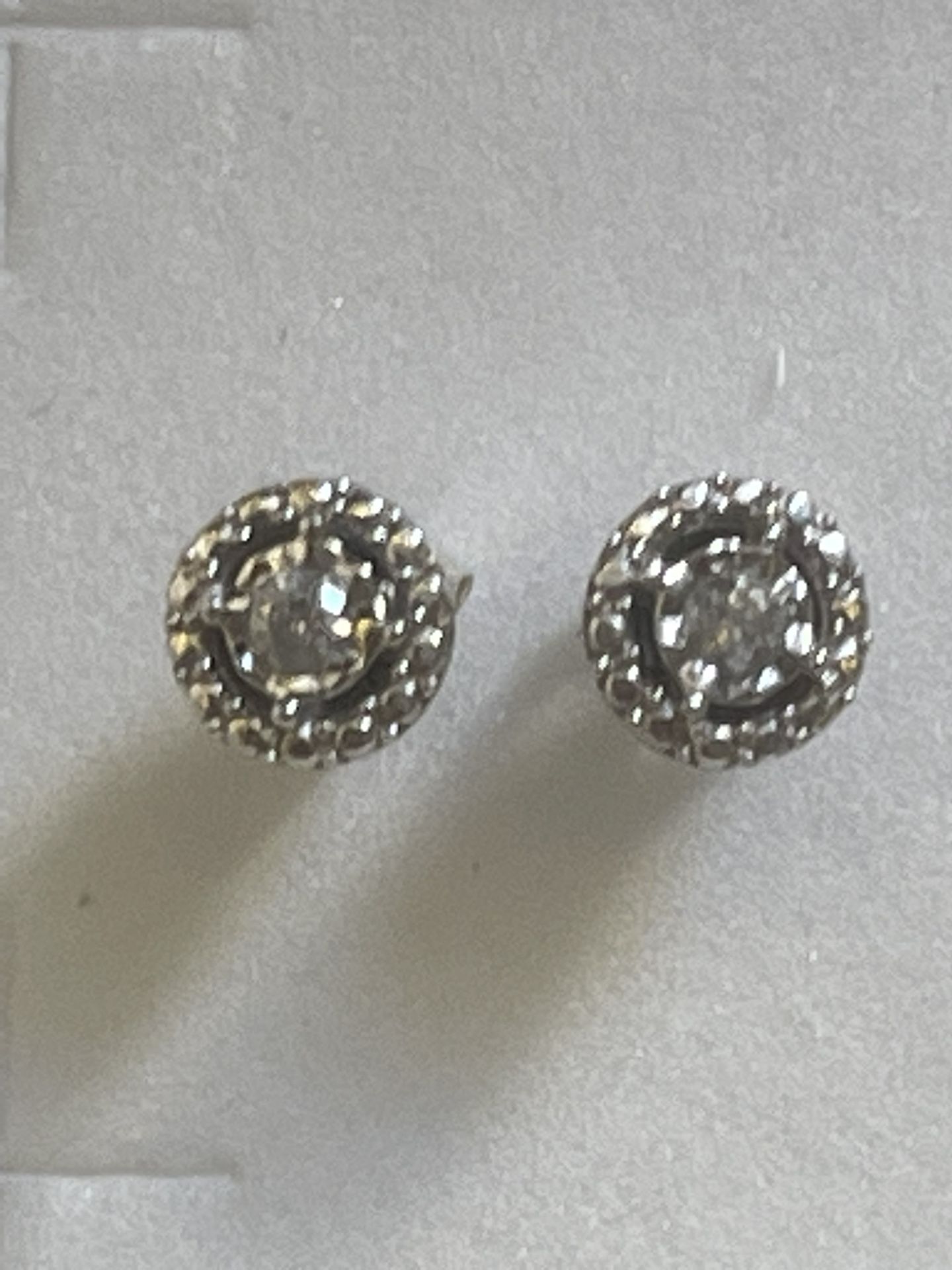 Sterling Silver Diamond Accent Illusion Halo Stud Earrings