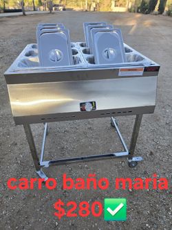 Food warmer cart propane  baño maria carro