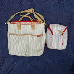*Skip Hop* Duo Special Edition French Stripe Diaper Bag And Bottle Bag