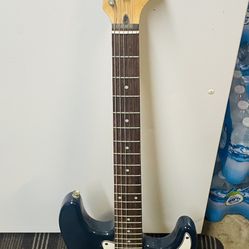 Blue And White Fender Electric Guitar