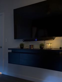 Modern LED TV Stand / Floating Media Console – Versatile Setup