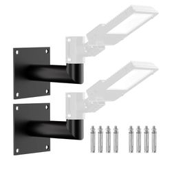 9263: New 2 Pack 90 Degree Wall Mount Bracket for Slip Fit Light, Tenon Slip Fitter Adapter for Led Parking Lot L-Shaped Brackets (2 3/8inch), for Out