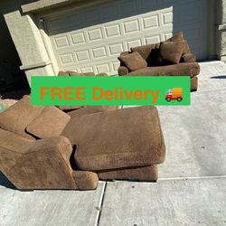 Soft & Comfy 2 Piece Couch Set - Good Condition 