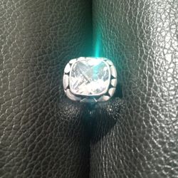 Silver And White Topaz Statement Ring