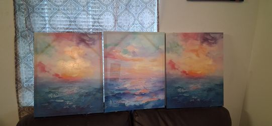 Beautiful 3 piece multicolored Wall/ Pic frame