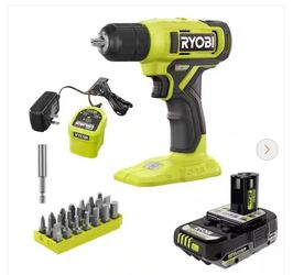 NEW- RYOBI ONE+ 18V Cordless 3/8 in. Drill/Driver Kit with (1) 2.0 Ah Battery, Charger & 22-Piece Screwdriving Driving Bit Set