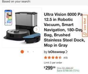 Smart Vacuum with mop feature and self empty