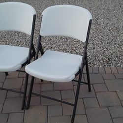 2 Lifetime Foldable Chairs 
