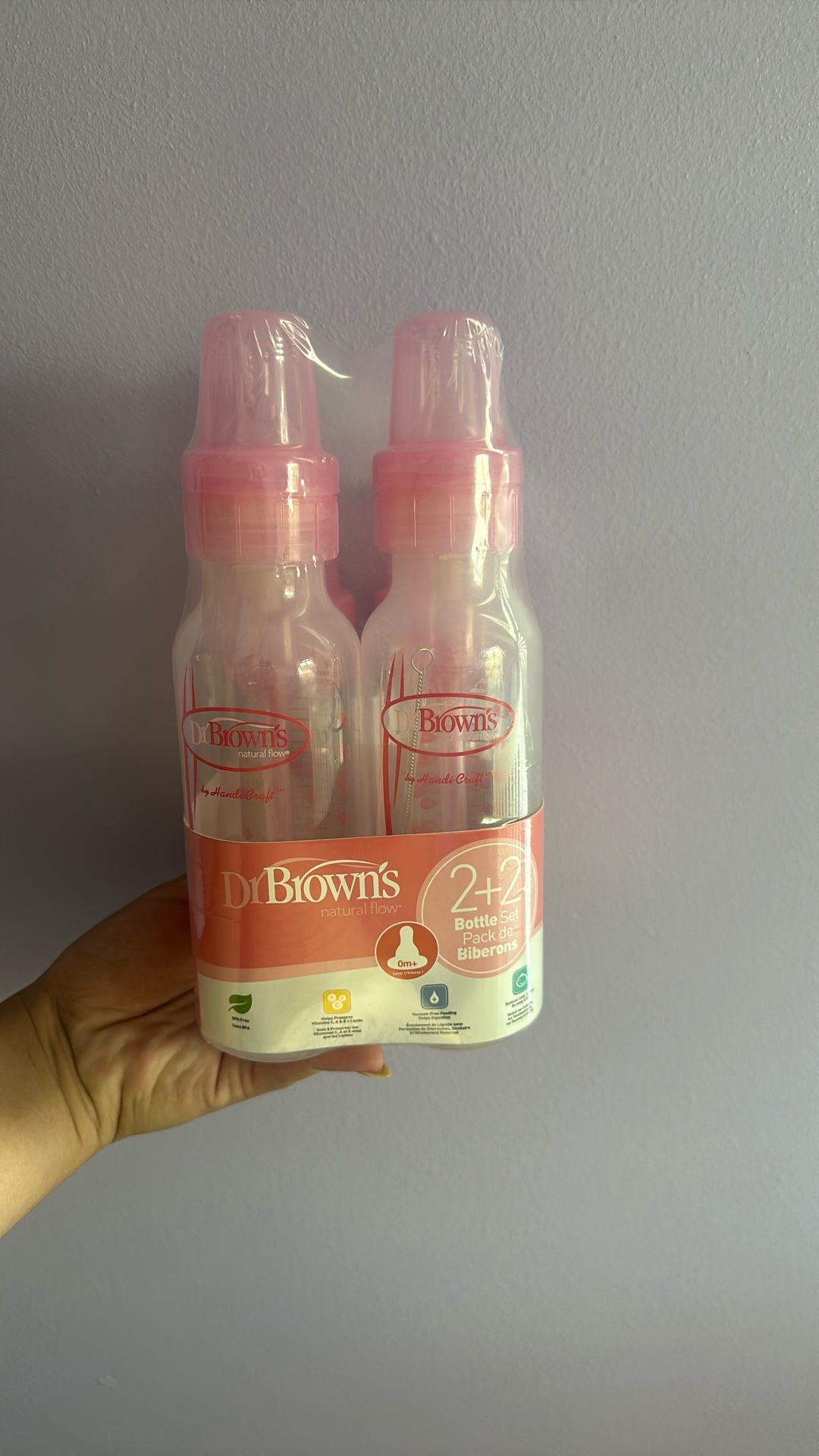 Pink Dr Brown bottles