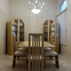 Complete Dining Room Set - Expandable Table And Matching China Caninets