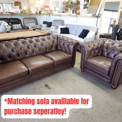 Allington Top-Grain Leather Armchair – Brown