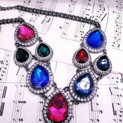 Bright Sparkly Party Necklace