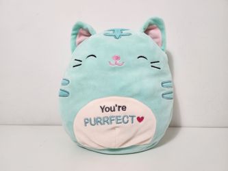 Squishmallow Jules Aqua Teal Cat Kitten You're Purrfect Plush