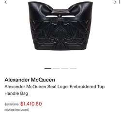 Alexander Mcqueen Seal Logo Embroided Tote Bag