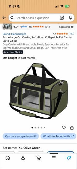 Brand new Extra-Large Cat Carrier, Soft-Sided Collapsible Pet Carrier up to 22 lbs Dog Carrier with Breathable Mesh, Spacious Interior for Big/Medium 