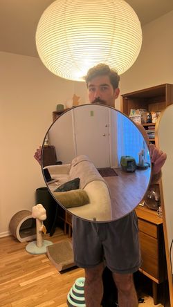 CB2 Round Wall Mirror with gold frame