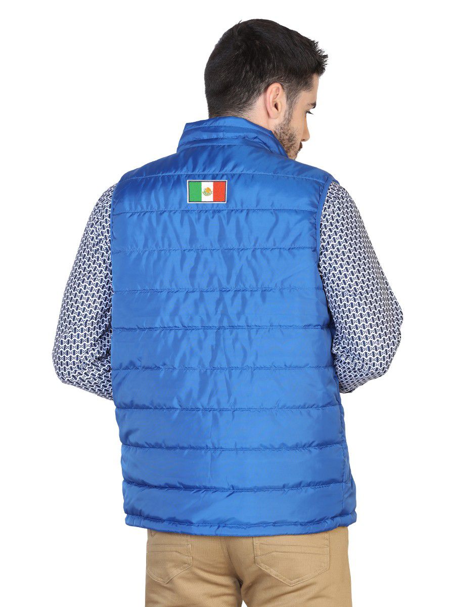 Blue Vest With Mexican Flag- Chaleco Azul Con Bandera Mexicana