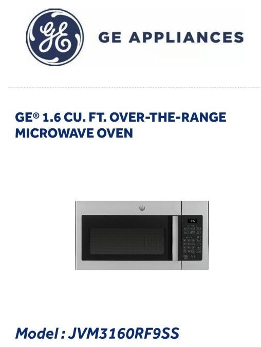 New Over The Range Microwave