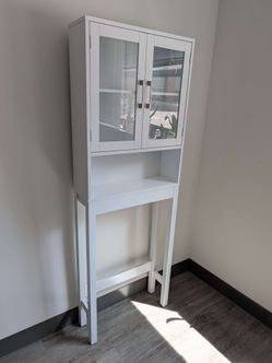 White over the toilet shelf / hutch