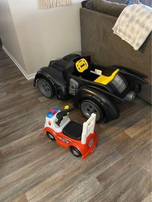 Batman Car And Paw Patrol Ride On/ Push Toy