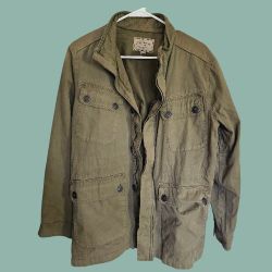 Lucky Brand Olive Green Large Army Green Utility Jacket Unisex 