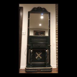Estate Sale Vintage Rare Golf Themed Hall Entrance Hanger Shelve Coat Rack With Mirror