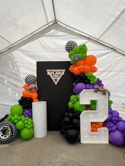 Monster Jam Decorations , Balloon Garland , Backdrop