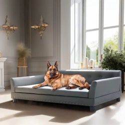 Premium Leatherette Pets Sofa Large Elevated Dog Soft Lounge Couch Bed
