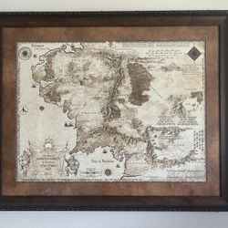 Framed Map of Middle Earth