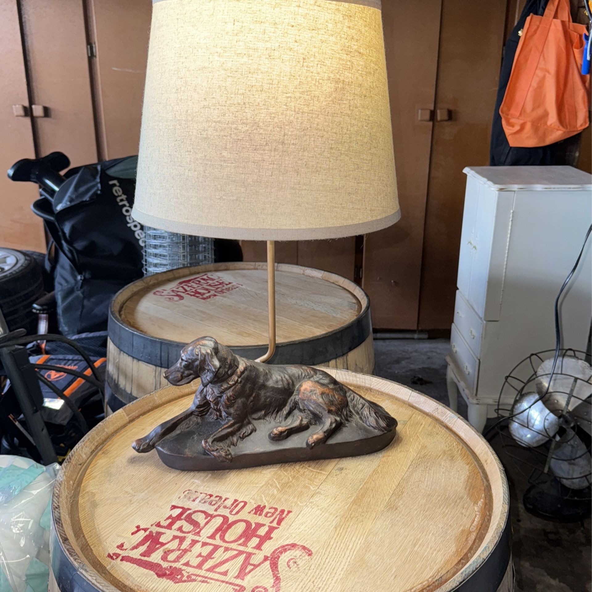 Sculpture Table Lamp Dog Resting English Setter