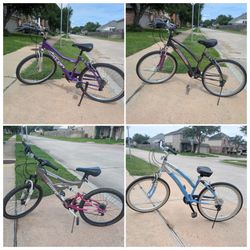 Good Condition 24" & 26" wheels women Mountain bikes