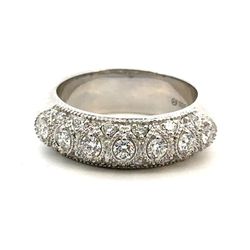 Woman’s Ladies 925 Sterling Silver Lab Grown Diamond .75 CTW  Band Ring Size 7 GP3122543