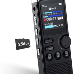 Voice Activated Recorder for Lectures Meetings - 18000 Hours Recording Device with Playback, MP3 Player, Password Protection
