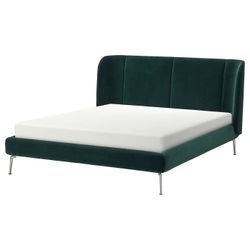 TUFJORD - Green Velvet Bed Frame