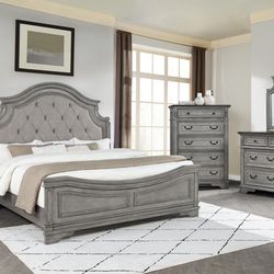 4 PC BEDROOM SET NEW IN BOX (MATTRESS AND CHEST SOLD SEPARATELY)