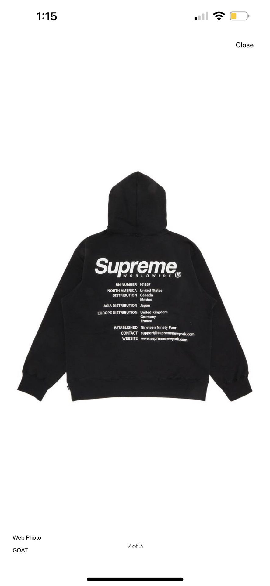 Supreme Worldwide Hooded Sweatshirt Black for Sale in St 