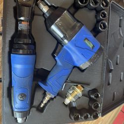 pneumatic (air-powered) impact and ratchet wrench set 