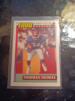 Topps Thurman Thomas 1000 Yard Club Rushing Card