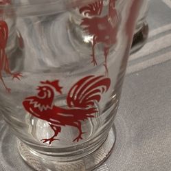 Vintage 1950s Red Rooster Juice Glasses, 3