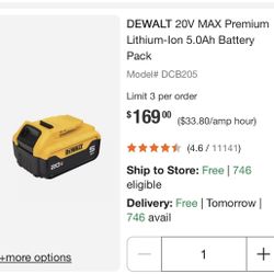 (New)Dewalt XR 5ah Battery 20v