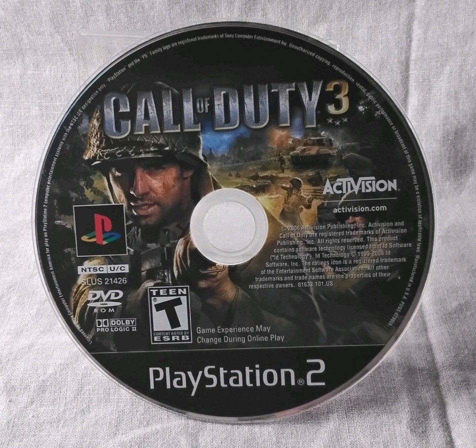 Call of Duty 3 PS2 (Disc Only, 2006)
