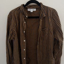 Navy Blue/Orange Button Up 