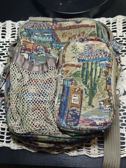 Canvas route 66 cross body bag
