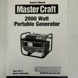 Master Craft 2000 Watt Portable Generator
