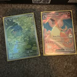 Pokemon 151 Bulbasaur IR/Charizard Full Art + Premium Collection Box (Opened) w/ Accesories