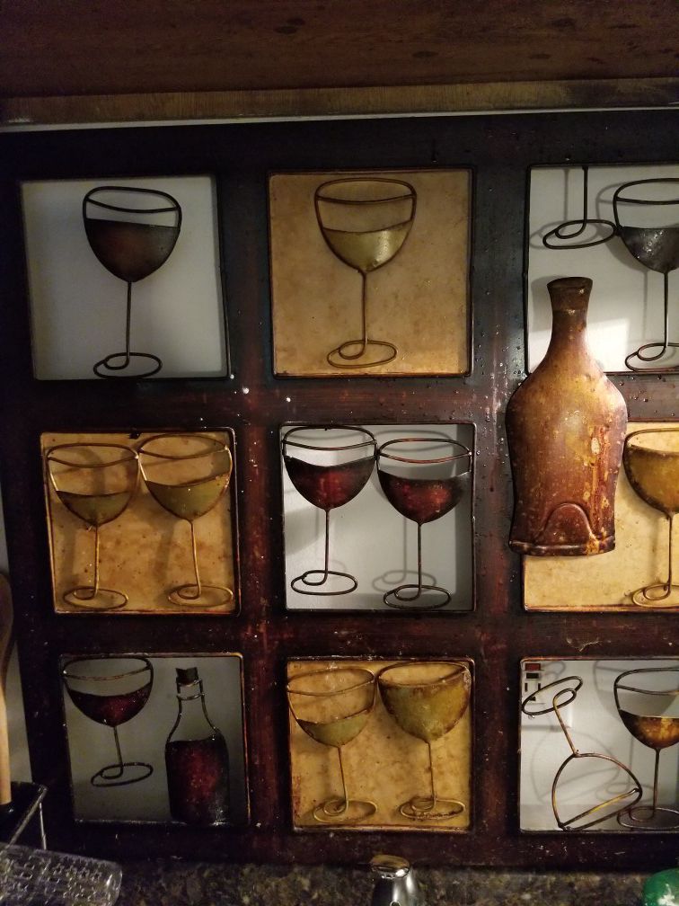 Wine glass wall iron